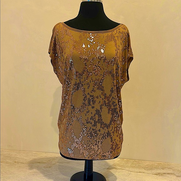 Michael Kors Tops - Michael Kors NWOT Shimmering Bronze Sequin Blouse, formal & casual, size medium